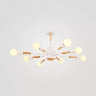 Nordic Style Wood Chandelier - Sky Bang Hanging Light For Kid Bedroom 8 / White