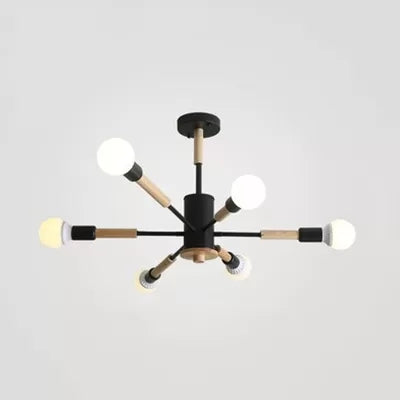 Nordic Style Wood Chandelier - Sky Bang Hanging Light For Kid Bedroom