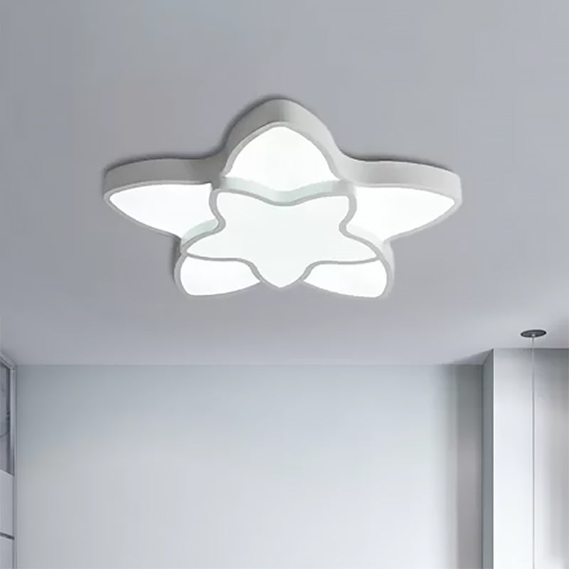 Cartoon LED Flush Mount Light: Vibrant 2-Star Acrylic Ceiling Lamp for Corridor and Kid's Bedroom