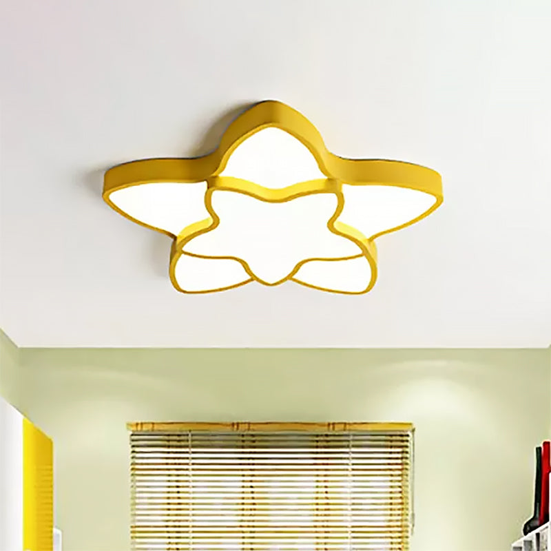 Cartoon LED Flush Mount Light: Vibrant 2-Star Acrylic Ceiling Lamp for Corridor and Kid's Bedroom