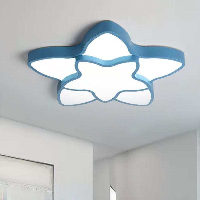 Cartoon LED Flush Mount Light: Vibrant 2-Star Acrylic Ceiling Lamp for Corridor and Kid's Bedroom