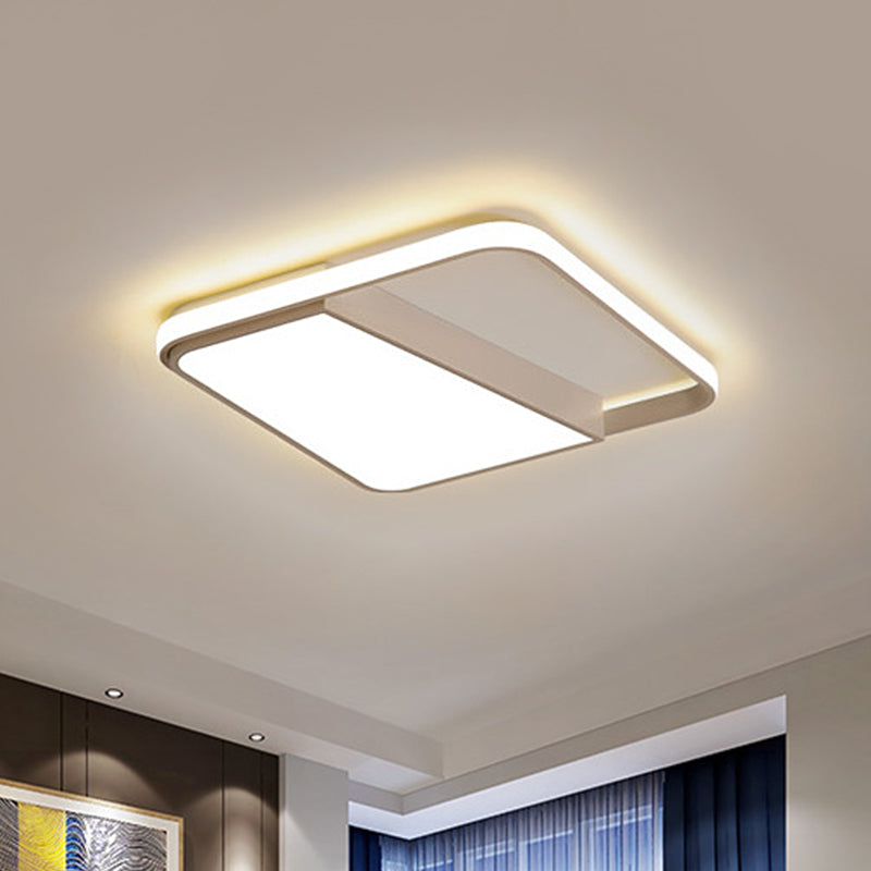 Modern Acrylic LED Box Ceiling Lamp in Warm/White Light - Remote Control Dimmable, 16.5"/19.5"/23.5" W
