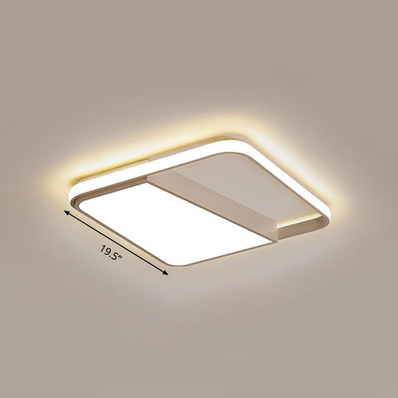 Modern Acrylic LED Box Ceiling Lamp in Warm/White Light - Remote Control Dimmable, 16.5"/19.5"/23.5" W
