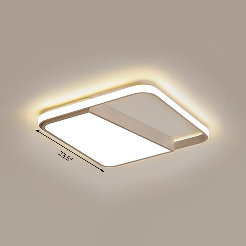 Modern Acrylic LED Box Ceiling Lamp in Warm/White Light - Remote Control Dimmable, 16.5"/19.5"/23.5" W