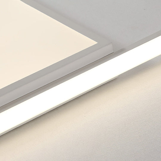 Modern Acrylic LED Box Ceiling Lamp in Warm/White Light - Remote Control Dimmable, 16.5"/19.5"/23.5" W