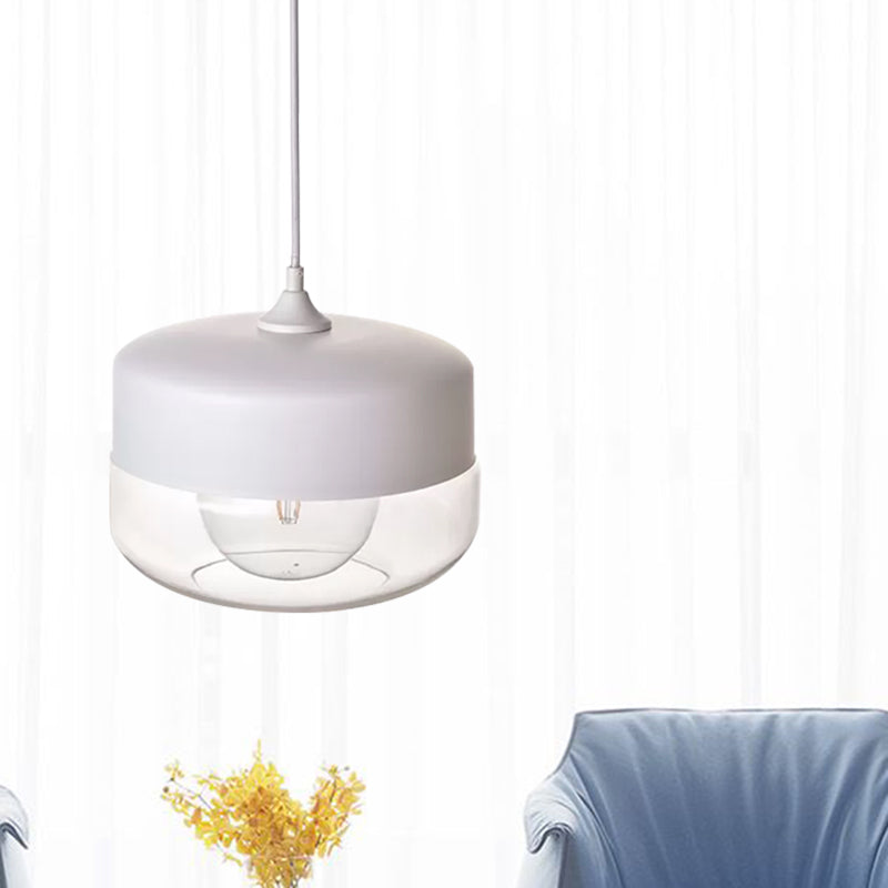 Suspension moderne en verre blanc pour chambre à coucher avec suspension de plafond élégante