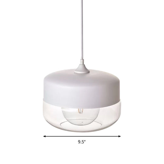 Modern White Glass Pendant Light for Bedroom With Elegant Ceiling Suspension
