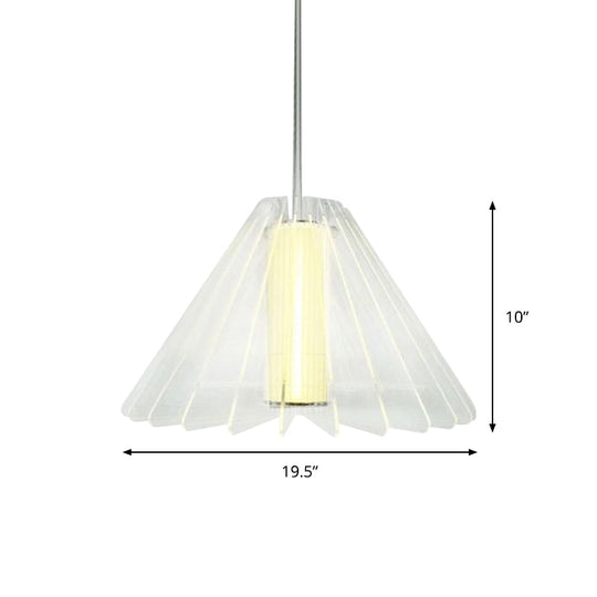 Modern Clear Glass Flare Pendant Light - 1 Head Ceiling Hanging Fixture for Dining Room