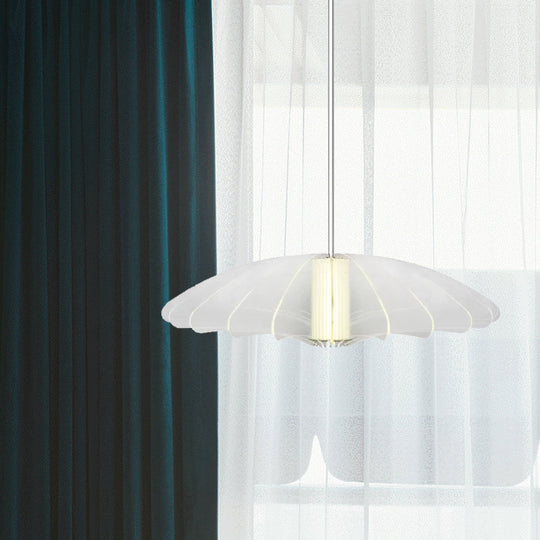 Modern Clear Glass Flare Pendant Light - 1 Head Ceiling Hanging Fixture for Dining Room