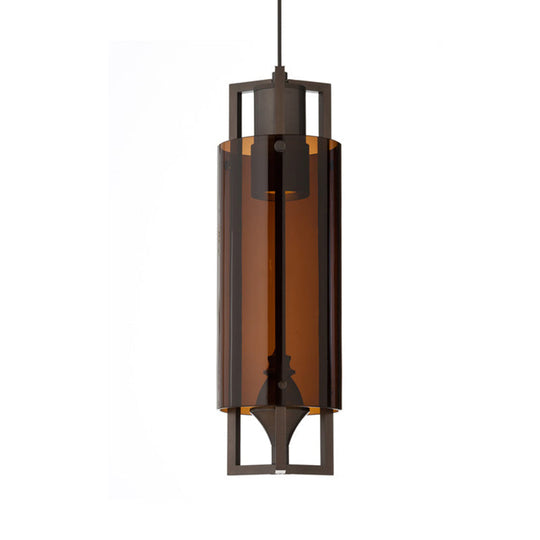 Modern Glass Dining Table Suspension Light With 1-Light And Nickel Frame