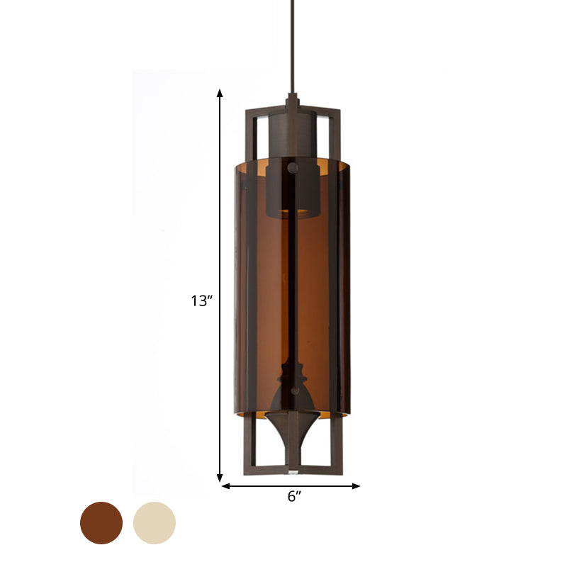 Lampe de table à manger à suspension moderne en verre gris/transparent/beige à 1 ampoule avec cadre en nickel