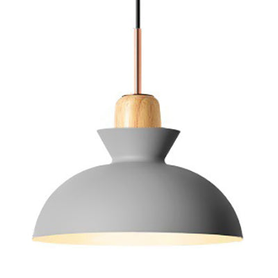 Modern Metal Pendant Light with Colorful Bowl Shade for Dining Table