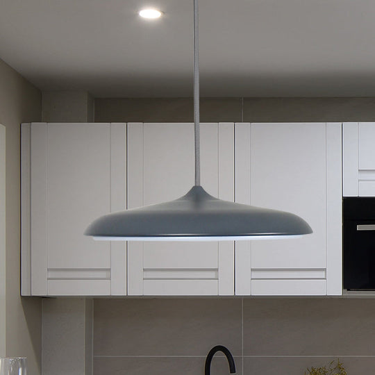 Modern Metal Pendant Light With White/Pink/Yellow Shade - 10/16 Diameter Warm/White Lighting Grey /