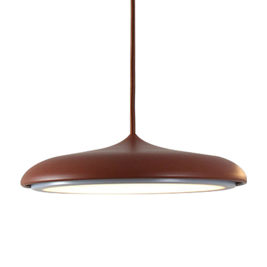 Modern Metal Pendant Light With White/Pink/Yellow Shade - 10/16 Diameter Warm/White Lighting