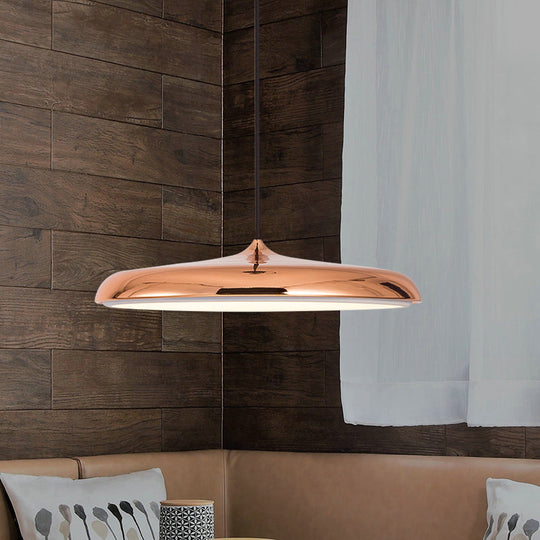 Modern Metal Pendant Light With White/Pink/Yellow Shade - 10/16 Diameter Warm/White Lighting Rose