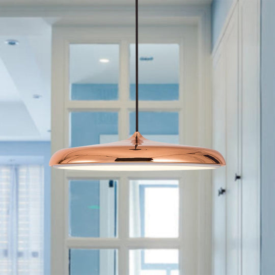Modern Metal Pendant Light With White/Pink/Yellow Shade - 10/16 Diameter Warm/White Lighting