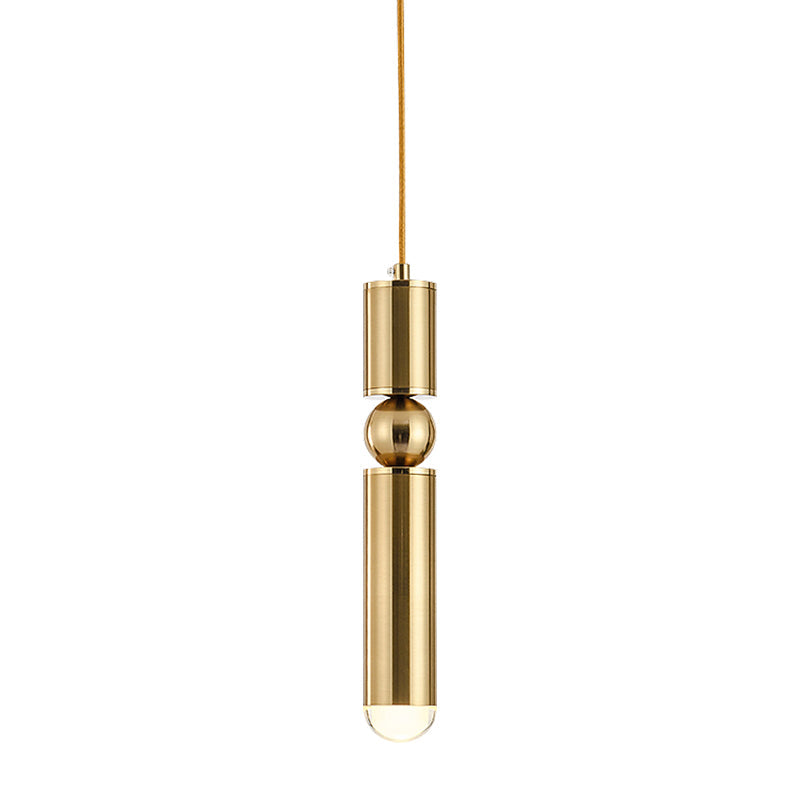 Modern Tube Hanging Light - Metal Black/White/Brass LED Suspension Pendant in Warm Light, Ideal for Dining Rooms