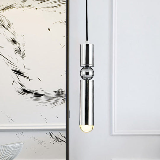 Modern Tube Hanging Light - Metal Black/White/Brass LED Suspension Pendant in Warm Light, Ideal for Dining Rooms