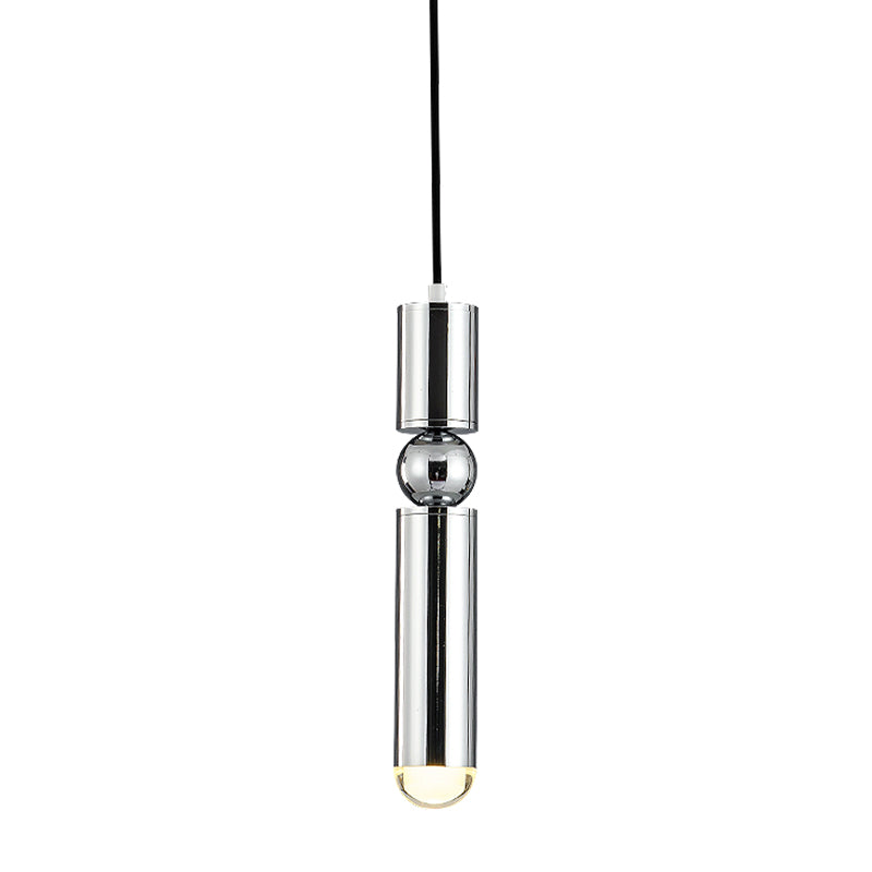 Modern Tube Hanging Light - Metal Black/White/Brass LED Suspension Pendant in Warm Light, Ideal for Dining Rooms
