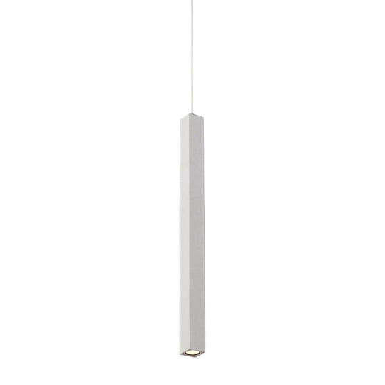 Modern Cuboid Ceiling Light - Single Head Metal Pendant Fixture for Living Room - Black/White LED