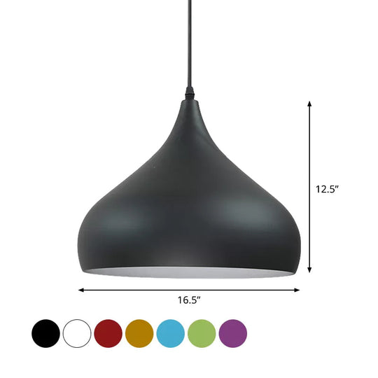 12.5/16.5 Wide Dome Pendant Lighting Modern Iron Hanging Light - 1 Black/White/Red

Note: Although