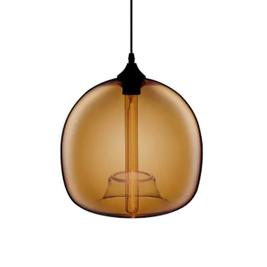 Modern Glass Ball Shade Suspension Light - Red/Brown/Blue Hanging Ceiling Light