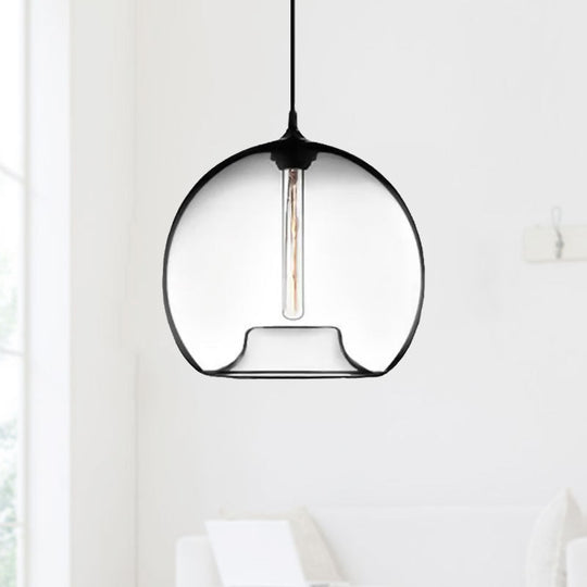 Modern Glass Ball Shade Suspension Light - Red/Brown/Blue Hanging Ceiling Light