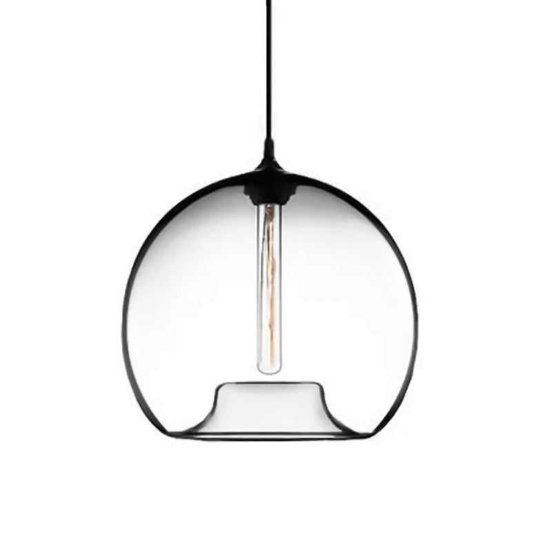 Modern Glass Ball Shade Suspension Light - Red/Brown/Blue Hanging Ceiling Light