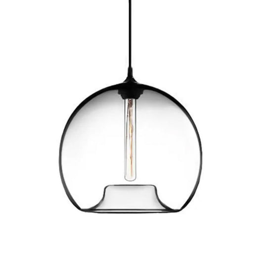 Modern Glass Ball Shade Suspension Light - Red/Brown/Blue Hanging Ceiling Light