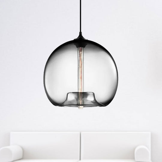 Modern Glass Ball Shade Suspension Light - Red/Brown/Blue Hanging Ceiling Light