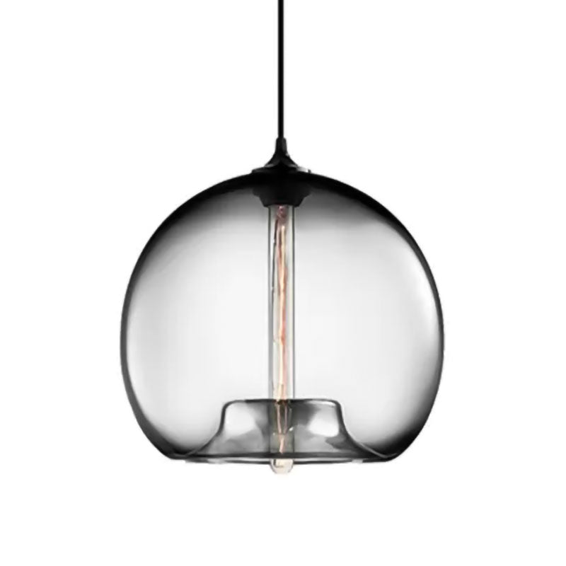 Modern Glass Ball Shade Suspension Light - Red/Brown/Blue Hanging Ceiling Light