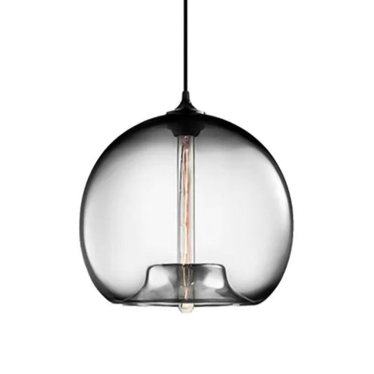 Modern Glass Ball Shade Suspension Light - Red/Brown/Blue Hanging Ceiling Light