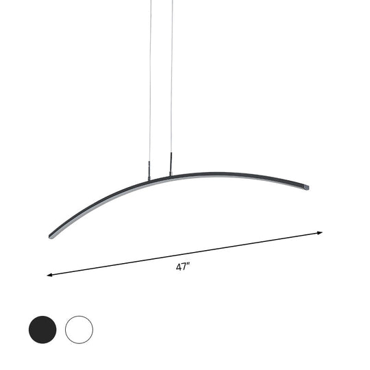 Contemporary Arch Pendant Light with Stepless Dimming and Remote Control