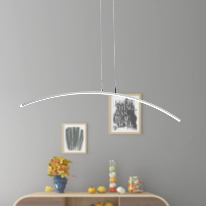 Contemporary Arch Pendant Light with Stepless Dimming and Remote Control