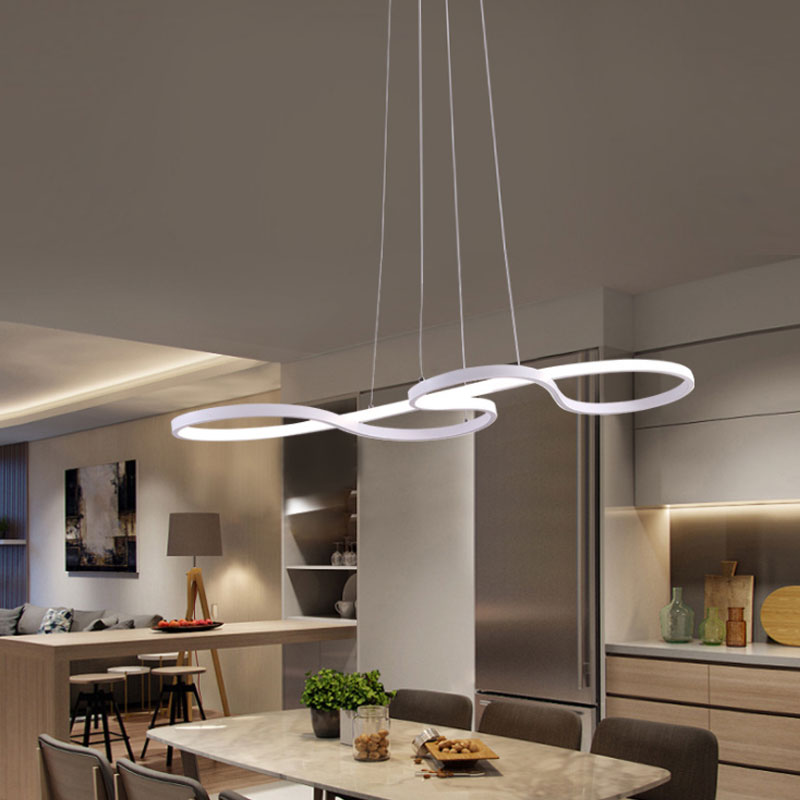 Twisting Acrylic Pendant Light - Minimalist Led Black/White Warm/White Multiple Sizes Available