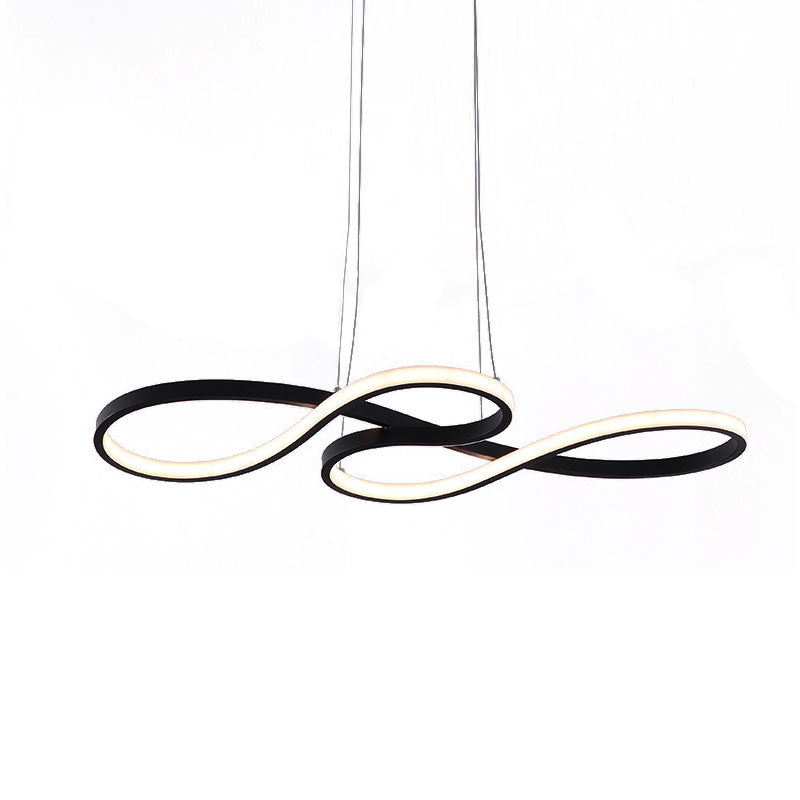 Twisting Acrylic Pendant Light - Minimalist Led Black/White Warm/White Multiple Sizes Available