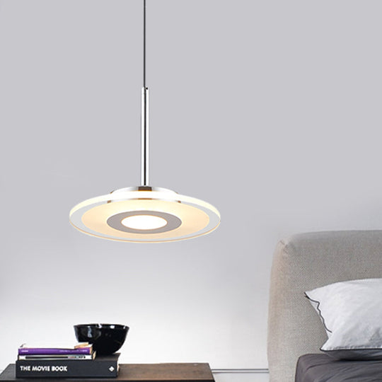 Ultrathin Acrylic Island Pendant Light: Simple Led Fixture In Warm/White/Natural Light