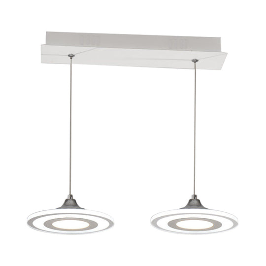 Modern Circle Pendant Led Hanging Lamp For Dining Room Island With Acrylic Shade In Warm/White Light