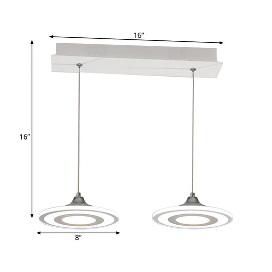 Modern Circle Pendant Led Hanging Lamp For Dining Room Island With Acrylic Shade In Warm/White Light