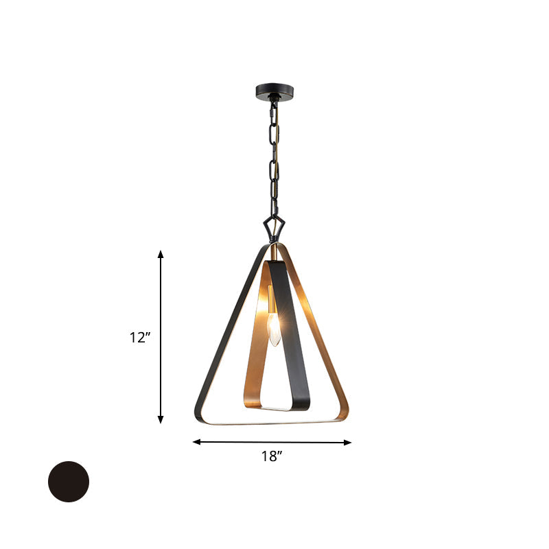 Black Vintage Style Open Cage Pendant Light with Triangle Design for Dining Room Ceiling Fixture"
or 
"Vintage Style Black Pendant Light with Triangle Design for Dining Room Ceiling Fixture