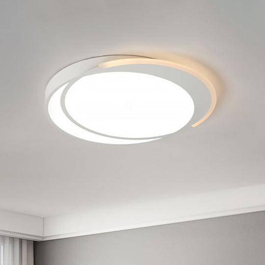 Modern Flush Mount LED Ceiling Light in White - Warm/White Lighting, Square/Round Design