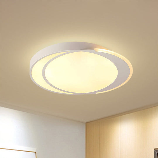 Modern Flush Mount LED Ceiling Light in White - Warm/White Lighting, Square/Round Design