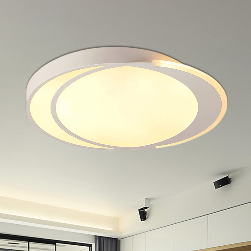 Modern Flush Mount LED Ceiling Light in White - Warm/White Lighting, Square/Round Design