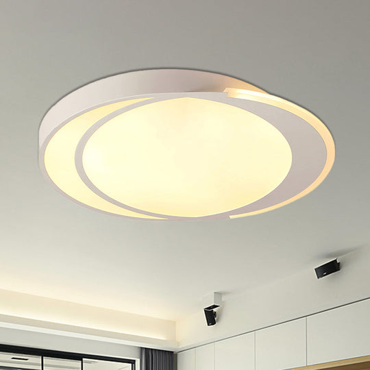 Modern Flush Mount LED Ceiling Light in White - Warm/White Lighting, Square/Round Design
