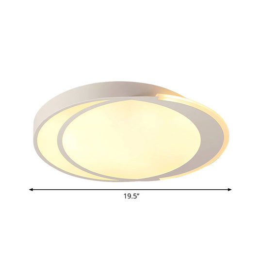 Modern Flush Mount LED Ceiling Light in White - Warm/White Lighting, Square/Round Design