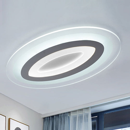 Modern Acrylic Oval LED Ceiling Light Fixture - Warm/White, Multiple Sizes