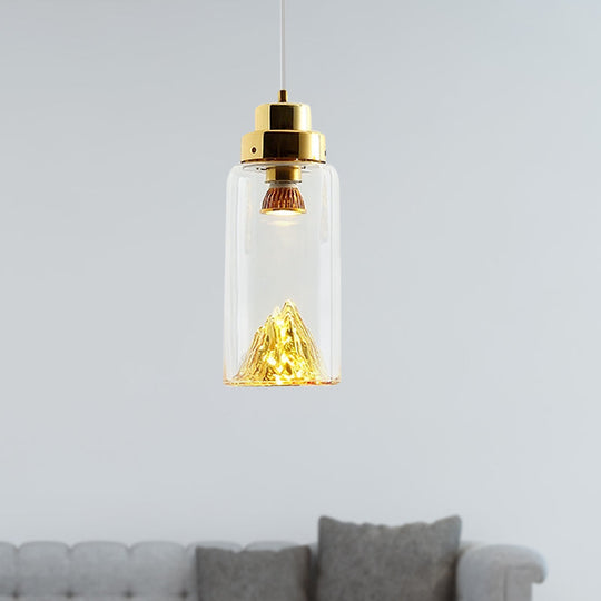 Modern Glass Led Pendant Light With Gold/Silver Frame For Dining Room