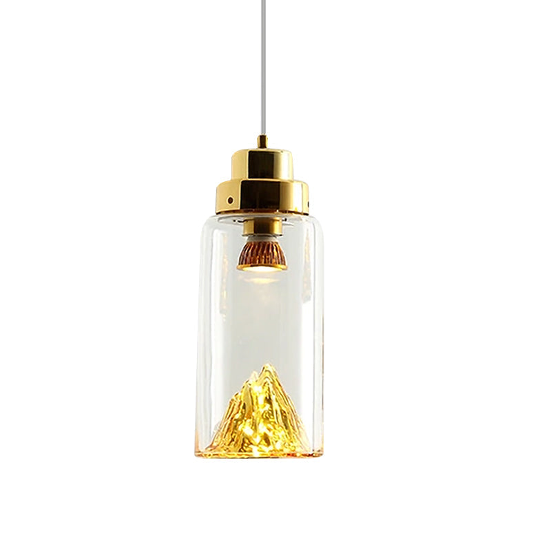 Modern Glass Led Pendant Light With Gold/Silver Frame For Dining Room