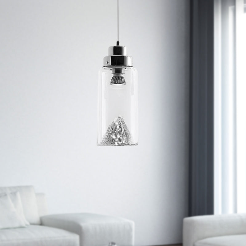 Modern Glass Led Pendant Light With Gold/Silver Frame For Dining Room