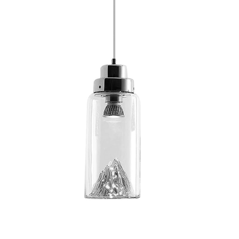 Modern Glass Led Pendant Light With Gold/Silver Frame For Dining Room